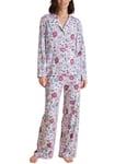 CALIDA Women's Spring Flower Dreams Pajama Set, Red Violet, 40-42