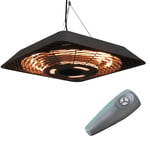 2000W Patio Electric Hanging Ceiling Heater Halogen Remote Aluminium