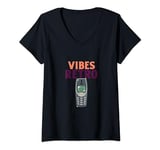 Womens Retro Vibes Old Nokia Phone | Vintage Technology Vibes V-Neck T-Shirt