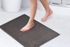 Emma Barclay Noodle Soft Touch Non-Slip Bathroom Rug in Graphite - Shower Mat 40x60cm