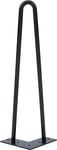 Elias, Understel, 2-rods hairpin-bordben til sofabord/bænk, sort, H41,5x10 cm