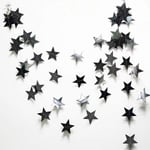 4M Black Silver Moon Star Garland Decorations Glitter Outer Space-1 kpl Musta tähti