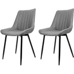 Lot de 4 Chaises, Chaise de Cuisine, avec Pieds en Métal, Gris clair - Aqrau