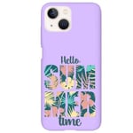 Coque violet Iphone 14 hello summer time