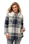 Ulla Popken Vestes_Carreaux, Bleu Marine, 48-50 Femme