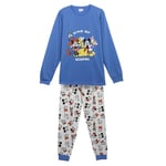 Pyjamas Manches Longues Célibataire Jersey Mickey Souris Bleu - L Mâle Cerdà