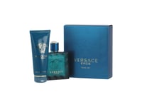 Versace Eros    3 4 Oz Eau De Toilette Spray   3 4 Oz Shower Gel For Men Gift Set