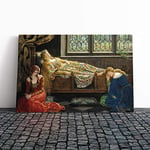 Big Box Art Canvas Print Wall Art John Collier Sleeping Beauty | Mounted and Stretched Box Frame Picture | Home Decor for Kitchen, Living, Dining Room, Bedroom, Hallway, Multi-Colour, 20x14 Inch