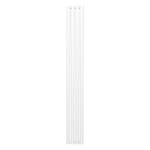 Radiateur à Colonne Ovale 1800mm x 240mm, Chauffage Moderne Vertical à Tube Ovale en Acier au Carbone Blanc Brillant, Cuisine Salon Salle de Bain [Brosse, Attaches Murales & Supports INCLUS]