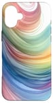 Coque pour iPhone 16 Plus Aquarelle minimaliste abstrait pastel coloré arc-en-ciel vague