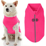 Gooby Pull en Polaire à Fermeture éclair pour Chien - Rose - Taille M - Chaud - en Polaire - avec Double Anneau en D - pour l'hiver - pour Chiens de Petite Taille et de Taille Moyenne