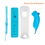 (Sininen nunchuck)2 in 1 -kaukosäädin Motion Plusilla Nintendo Wii U Nunchuckin langattomalle peliohjaimelle Nintend Wii -konsoliohjaimelle Joystick Joypadille