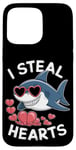 iPhone 15 Pro Max Cool Shark I Steal Hearts Valentines Day Funny Shark Boy Kid Case