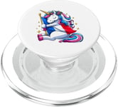 Licorne câlinant drapeau de la France pour garçons, filles, femmes, enfants PopSockets PopGrip pour MagSafe