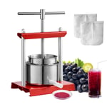 VEVOR Pressoir à Fruits Manuel Presse à Vin 5L en Inox Pressoir-Baies Jus Légume