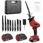 21V Cordless Reciprocating Saw + 2 Battery & Charger Recip Sabre Saw Kit Set