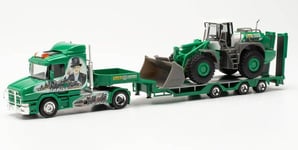 HERPA - Camion avec porte engin 3 essieux et chargeuse LIEBHERR FUNKE VISBEK ...