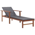 Prolenta Premium - Chaise Longue Résine Tressée Et Bois D'acacia Massif Noir