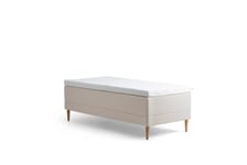 Tempur - Promise Ramsäng Ivory 90x200 Pro Plus SmartCool 8cm Mjuk Rundat Ekben 19cm från Sleepo