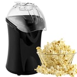Coocheer Machine à popcorn, avec verre doseur et couvercle amovible, 1200 W, noir 1200W