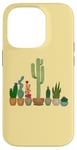 Coque pour iPhone 14 Pro Cactus dans des pots amusants