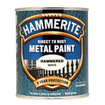 HAMMERITE Direct To Rust Metal Paint - Hammered White - 750ml - 5092971