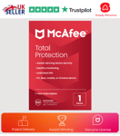 McAfee Total Protection Antivirus VPN 2025 1 Device 1 Year  Delivered by POST