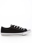 Converse Womens Dainty Ox Trainers - Black/White, Black/White, Size 3, Women