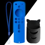 Blue Remote Cover for Fire TV Stick, for Fire TV Stick (2nd Gen), for Fire TV (3rd Gen) Remote Cover, Protective Silicone Lightweight [Anti Slip] ShockProof Remote Case + Black Remote Holder