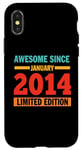 Coque pour iPhone X/XS Awesome Since January 2014 11 Years Old 11st Birthday