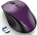 Souris sans Fil 4800 DPI, Classique Ergonomique Silencieuse Souris Optique avec 6 Boutons, 2,4 G avec Récepteur Nano USB Souris Compatible PC Macbook Ordinateur Portable-Violet