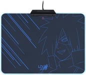 Lexip x Tsume - Tapis de Souris Naruto Shippuden - Rétroéclairage LED - Rigide avec Une Armature en métal - Surface Micro texturée à Faible frottement - Base antidérapante (Madara)