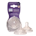 Tétine silicone biberon PHILIPS AVENT 2 pièces encoche large en Y naturel 3 mois