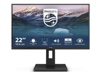 Philips S-line 222S9JML - Écran LED - 22" (21.5" visualisable) - 1920 x 1080 Full HD (1080p) @ 75 Hz - VA - 250 cd/m² - 3000:1 - 4 ms - HDMI, VGA, DisplayPort - haut-parleurs - noir