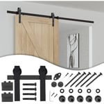 Swanew - Système de porte coulissante Ensemble d'accessoires pour Rail au sol Rail de porte à rouleau en bois Verre 150kg Streifen 152CM