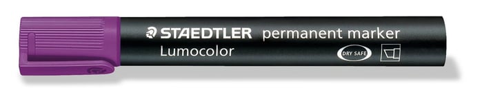 Staedtler Lumocolor Permanent Marker 350-6 Chisel Tip - Violet (Pack of 10)