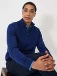 Crew Clothing Brioche Rib Half Zip Jumper, Dark Blue