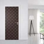 Sticker Porte Capiton Marron 204 x 73 cm