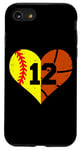 iPhone SE (2020) / 7 / 8 Softball Basketball Number 12 Jersey Funny Heart Game Day Case