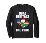 Half African Half American USA Flag South Africa Long Sleeve T-Shirt