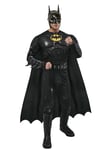 RUBIE'S DC Officiel - Déguisement Luxe Batman Mickael Keaton - The Flash Movie - Taille XL- Costume Combinaison Noir du Chevalier Noir - Pour Halloween, Carnaval - Idée Cadeau de Noël