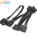 20CM Plus 10CM 1 to 4ports balck 4Pin 18AWG fil pour disque dur IDE à 2/3/4/5-Port 15Pin SATA câble d'alimentation séparateur cordon plomb HDD SSD PC serveur bricolage