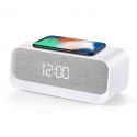 Enceinte LIVOO TES258 Réveil BT Chargeur Induction 15W Blanc