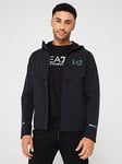 EA7 Emporio Armani Ventus7 Lightweight Hooded Jacket - Black, Black, Size M, Men