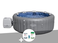 Kit spa gonflable Bestway Lay-Z-Spa Santorini rond HydroJet Pro 5/7 places + Kit traitement brome