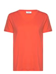 Adeliasz V-N T-Shirt Orange Saint Tropez