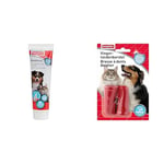 Beaphar Dentifrice Haleine Fraîche Pour Chien Et Chat, Élimine La Plaque Dentaire, 100 g + Beaphar Brosse à Dents Doigtier pour Chien et Chat Douce