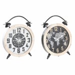 Table clock DKD Home Decor 41 x 6,5 x 52,5 cm Crystal Natural Black White Iro