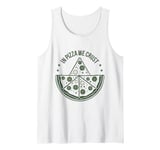 Funny Green Colored Theme - In Pizza We Crust Pizza Slice Tank Top