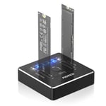 FIDECO Boîtier SSD M.2 NVME SATA, Station d'accueil M.2 NVMe 20 Gbit/s, Station d'accueil USB 3.2 Gen 2 NVMe Clone M.2, Prend en Charge Le clonage Hors Ligne, UASP et Trim, Design en Aluminium